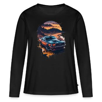 Klassischer Sportwagen - Frauen Premium Bio Langarmshirt - Schwarz - Vorne - Julia (174cm)
