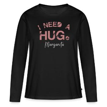 J’ai besoin d’une énorme margarita Je suis stressé - T-shirt manches longues Premium bio Femme - noir - Devant - Julia (174cm)