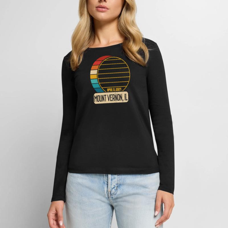 Eclipse totale de Soleil Illinois Mount Vernon EclipseM T-shirt manches longues Premium bio Femme
