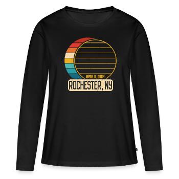 Éclipse solaire totale Éclipse de New York Rochester - T-shirt manches longues Premium bio Femme - noir - Devant - Julia (174cm)