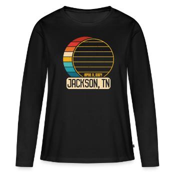 Total Solar Eclipse Tennessee Jackson EclipseJacks - Frauen Premium Bio Langarmshirt - Schwarz - Vorne - Julia (174cm)