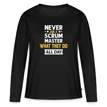 Programmeur Humour Coding Blagues Développeur - T-shirt manches longues Premium bio Femme - noir - Devant - Julia (174cm)
