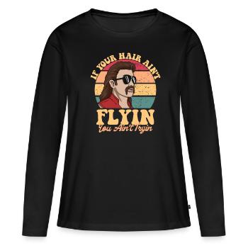 Si vos cheveux ne volent pas, n’essayez pas - T-shirt manches longues Premium bio Femme - noir - Devant - Julia (174cm)