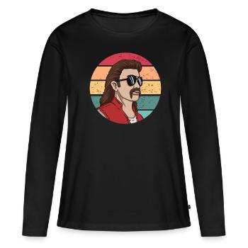Mullet Redneck Retro Sunset Redneck Herren Meeräsc - T-shirt manches longues Premium bio Femme - noir - Devant - Julia (174cm)