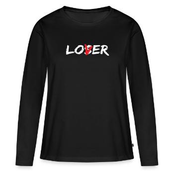 Amant lâche - T-shirt manches longues Premium bio Femme - noir - Devant - Julia (174cm)