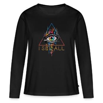 I See All - All-Seeing Eye - Women's Premium Organic Long Sleeve Shirt - black - Front - Julia (174cm)