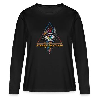 Eternal Watcher - All-Seeing Eye - Women's Premium Organic Long Sleeve Shirt - black - Front - Julia (174cm)