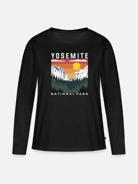Yosemite National Park Vintage Erkunden Sie Yosemi - Frauen Premium Bio Langarmshirt - Schwarz