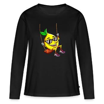 Lunettes de soleil Sour Fruit Lemon Rocks Holiday - T-shirt manches longues Premium bio Femme - noir - Devant - Julia (174cm)
