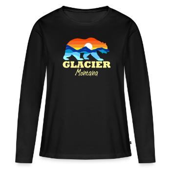 Gletscher Nationalpark Bären Gletscher Montana Gle - Frauen Premium Bio Langarmshirt - Schwarz - Vorne - Julia (174cm)