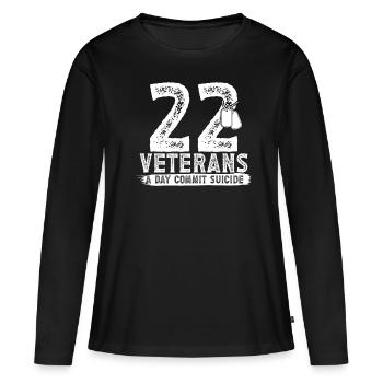 22 Veteranen pro Tag Veteran Selbstmordbewusstsein - Frauen Premium Bio Langarmshirt - Schwarz - Vorne - Julia (174cm)