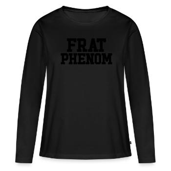 Frat Phénomène Drôle Fraternité Messieurs -Frat - T-shirt manches longues Premium bio Femme - noir - Devant - Julia (174cm)