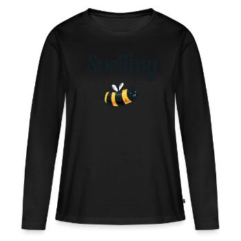 Concours d’orthographe abeille bourdonnante - T-shirt manches longues Premium bio Femme - noir - Devant - Julia (174cm)