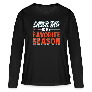 Le laser tag est ma saison préférée - Lasertag - T-shirt manches longues Premium bio Femme - noir - Devant - Julia (174cm)
