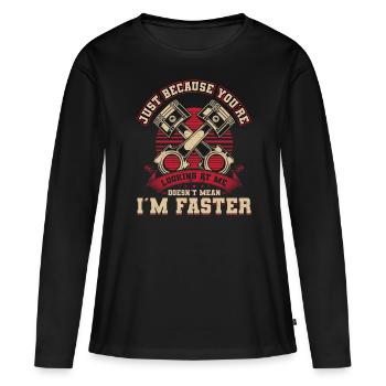 Mechanic, Tools and Engine - Women's Premium Organic Long Sleeve Shirt - black - Front - Julia (174cm)