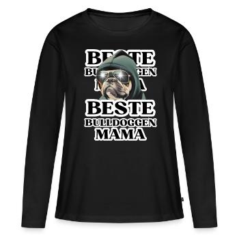 BESTE BULLDOGGEN Mama Hund BULLDOGGE Hunde - Frauen Premium Bio Langarmshirt - Schwarz - Vorne - Julia (174cm)