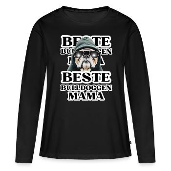 BESTE BULLDOGGEN Mama Hund BULLDOGGE Hunde - Frauen Premium Bio Langarmshirt - Schwarz - Vorne - Julia (174cm)