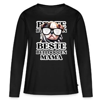 BEST BULLDOGS Maman Chien BOULEDOGUE Chiens - T-shirt manches longues Premium bio Femme - noir - Devant - Julia (174cm)