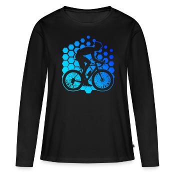 Cyclisme de route Vélo de route Vélo de route Cycliste de route - T-shirt manches longues Premium bio Femme - noir - Devant - Julia (174cm)