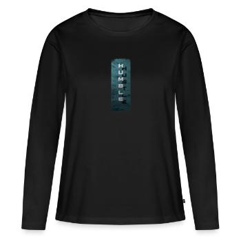 Ambitions subtiles : Humble Hustle - T-shirt manches longues Premium bio Femme - noir - Devant - Julia (174cm)