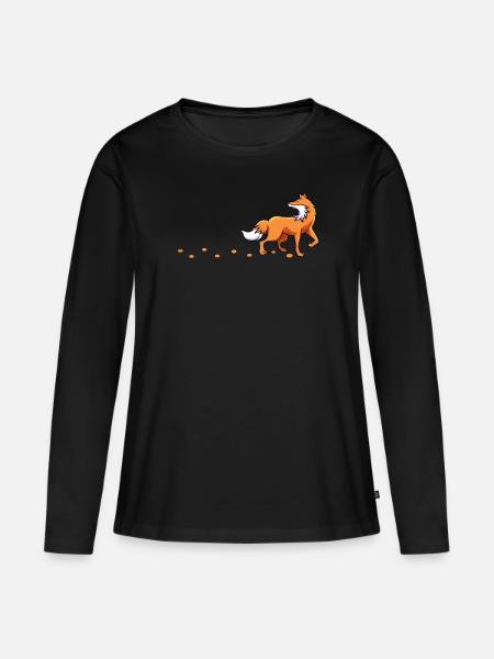 Fuchsliebhaber Fuchsspuren Füchse Fußabdrücke Spur - Frauen Premium Bio Langarmshirt - Schwarz