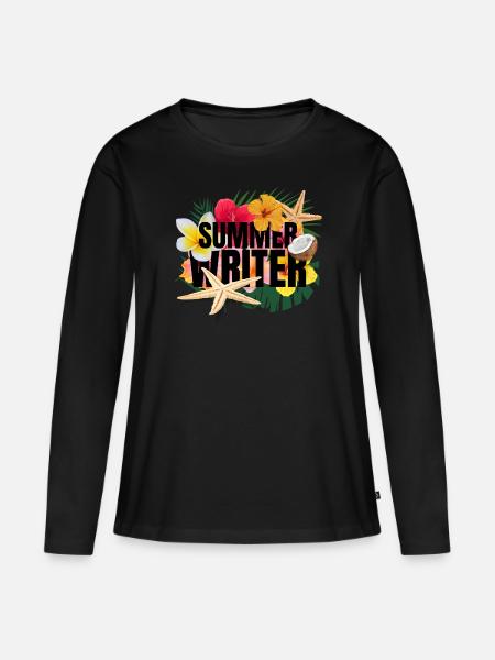 Summer Writer Flowers - T-shirt manches longues Premium bio Femme -