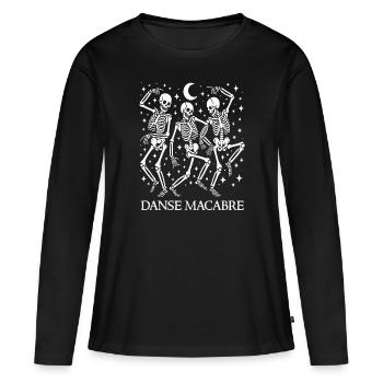 Tanz Makabre Tanz Skelette Halloween Französisch - Frauen Premium Bio Langarmshirt - Schwarz - Vorne - Julia (174cm)