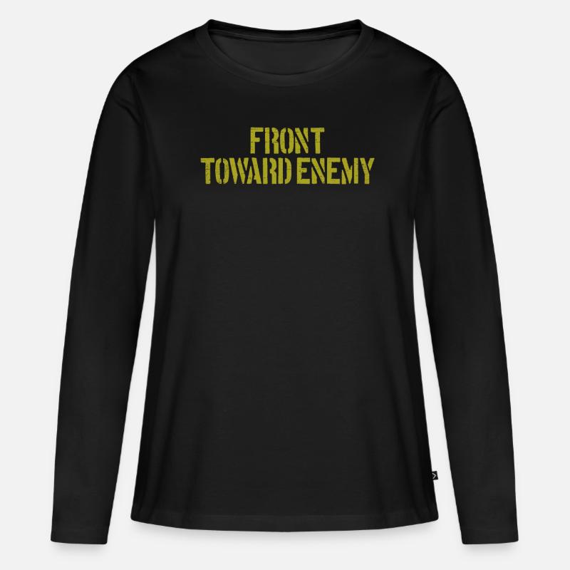 Front der Claymore-Mine in Richtung der feindliche - Frauen Premium Bio Langarmshirt - Schwarz