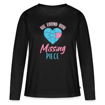 Nous avons trouvé notre pièce manquante : l’adoption - T-shirt manches longues Premium bio Femme - noir - Devant - Julia (174cm)