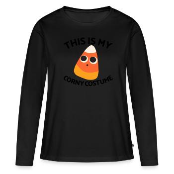 Das ist mein kitschiges Halloween-Kostüm Candy Cor - Frauen Premium Bio Langarmshirt - Schwarz - Vorne - Julia (174cm)