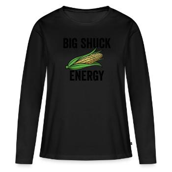 Maïs Big Shuck Energy Farmer Maïs Big Shuck Energy - T-shirt manches longues Premium bio Femme - noir - Devant - Julia (174cm)