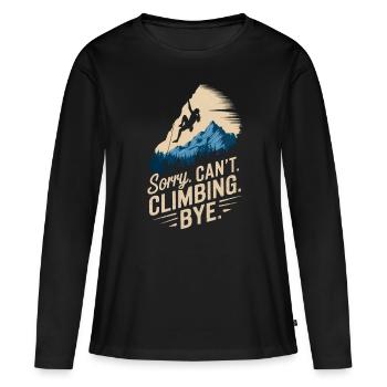 Escalade Escalade libre Escalade de rocher pour femmes - T-shirt manches longues Premium bio Femme - noir - Devant - Julia (174cm)