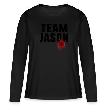 L’équipe Jason - T-shirt manches longues Premium bio Femme - noir - Devant - Julia (174cm)