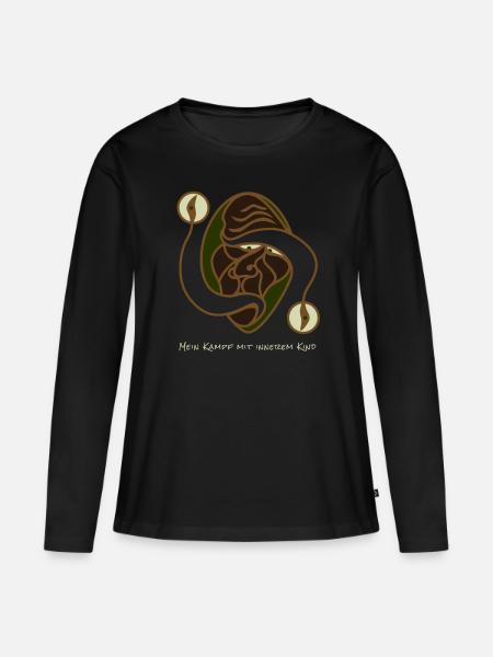 Kampf Mit Innerem Kind - Frauen Premium Bio Langarmshirt - Schwarz