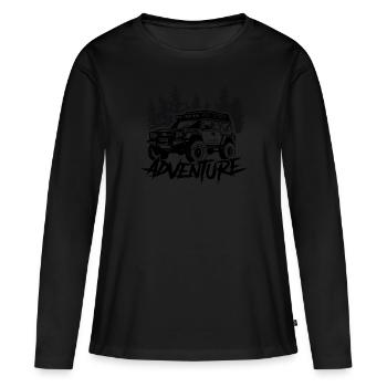Abenteuer 4x4 - Frauen Premium Bio Langarmshirt - Schwarz - Vorne - Julia (174cm)