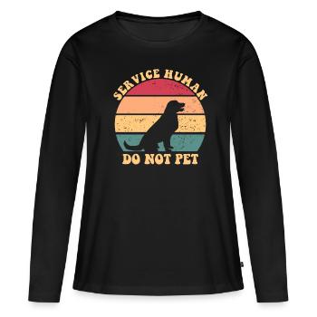 Personne de service, ne caressez pas les soumis émotionnels - T-shirt manches longues Premium bio Femme - noir - Devant - Julia (174cm)