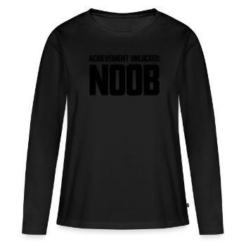 Erfolg freigeschaltet Noob Videospiele Gamer Noob - Frauen Premium Bio Langarmshirt - Schwarz - Vorne - Julia (174cm)
