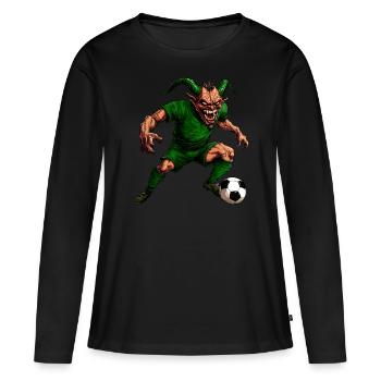Football du diable - T-shirt manches longues Premium bio Femme - noir - Devant - Julia (174cm)