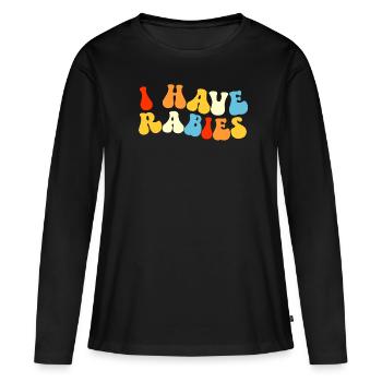 J’ai la rage. Drôle Rétro Embarrassant Raunch - T-shirt manches longues Premium bio Femme - noir - Devant - Julia (174cm)