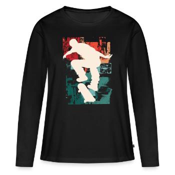 Skateboarding Skate Skater Skateboard Sk8 Vintage - Women's Premium Organic Long Sleeve Shirt - black - Front - Julia (174cm)