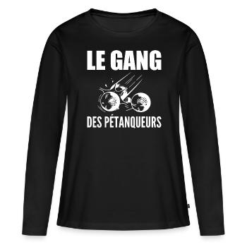 Pétanque, bowler, petanque fan, Father's Day - Women's Premium Organic Long Sleeve Shirt - black - Front - Julia (174cm)