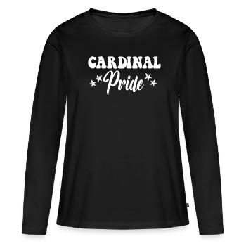Équipe sportive des Cardinals de l’école secondaire Cardinal Pride - T-shirt manches longues Premium bio Femme - noir - Devant - Julia (174cm)