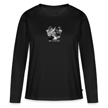 Seek Adventure Mountain Trail - Women's Premium Organic Long Sleeve Shirt - black - Front - Julia (174cm)