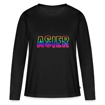 asier rs regenbogen - Frauen Premium Bio Langarmshirt - Schwarz - Vorne - Julia (174cm)