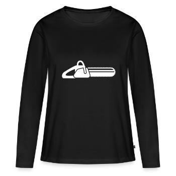 Icône d’icône de tronçonneuse - T-shirt manches longues Premium bio Femme - noir - Devant - Julia (174cm)