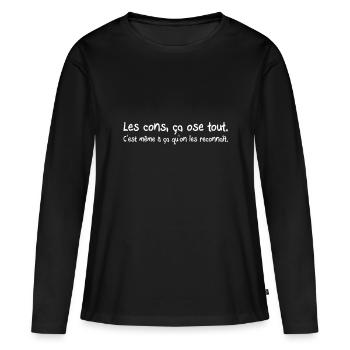 Quote - Women's Premium Organic Long Sleeve Shirt - black - Front - Julia (174cm)