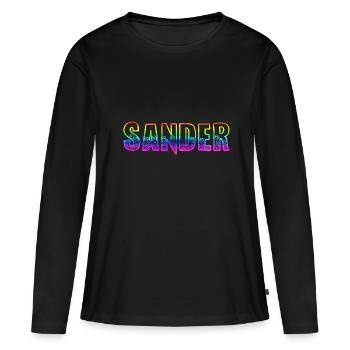 sander rs regenbogen - Frauen Premium Bio Langarmshirt - Schwarz - Vorne - Julia (174cm)