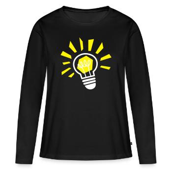 Ampoule - ampoule - ampoule - lumière - lampe - T-shirt manches longues Premium bio Femme - noir - Devant - Julia (174cm)