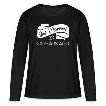 Gerade vor 50 Jahren geheiratet V - Frauen Premium Bio Langarmshirt - Schwarz - Vorne - Julia (174cm)