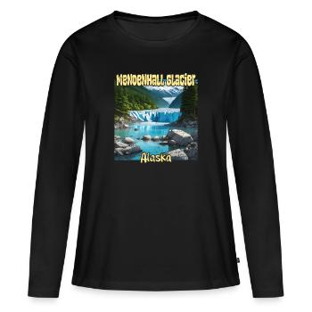 Mendenhall Glacier Alaska - T-shirt manches longues Premium bio Femme - noir - Devant - Julia (174cm)